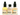 image of three Milo products in a row on transparent background, Frosted glass bottled with black lids with labels for Oil, Tonic and Powder