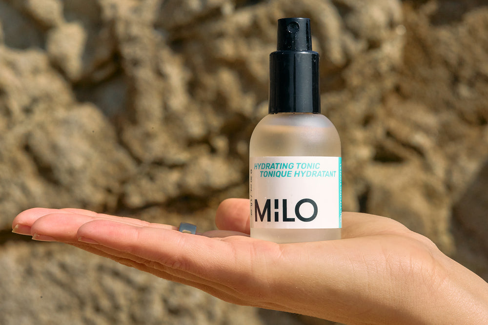 MILO Hydrating Tonic in matte cream spray bottle - toner, serum, setting mist, and eight more in one